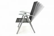 GARTHEN Skládací zahradní židle 105 x 53 x 65 cm, černá