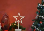 Vánoční dekorace - hvězda na stojánku, 38 cm, 20 LED
