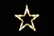 Vánoční LED řetěz, hvězdy, 2,65 m, 138 LED, teple bílé