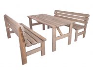 Zahradní masivní dřevěný stůl VIKING, šedý, 150 cm
