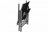 Garthen Sada zahradních skládacích židlí, 6 kusů, černé