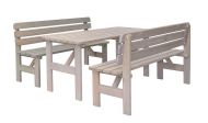Zahradní masivní dřevěný stůl VIKING, šedý, 150 cm