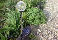 Zahradní sada solárních LED lamp - 3 skleněné koule s barevnou změnou