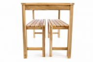 Zahradní set lavic a stolu, neošetřené týkové dřevo, 135 cm