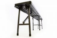 Skládací zahradní lavice - černý ratanový design 180x25 cm