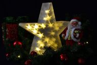 Vánoční hvězda s 3D efektem 35 cm, 20 LED, teple bílá
