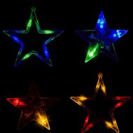 VOLTRONIC Vánoční závěs, 5 hvězd, 61 LED, barevný, ovladač