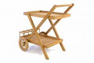 Servírovací vozík DIVERO z teakového dřeva