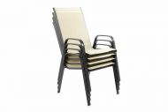 Set 4 zahradních stohovatelných židlí, 96x55x71 cm, krémová