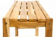 Zahradní set lavic a stolu, neošetřené týkové dřevo, 135 cm