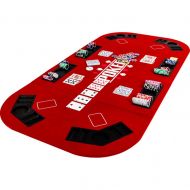 GamesPlanet® Skládací pokerová podložka, červená