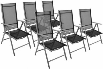 Zahradní sada 6 skládací židle GARTHEN - černá Zahradní sada 6 skládací židle GARTHEN - černá