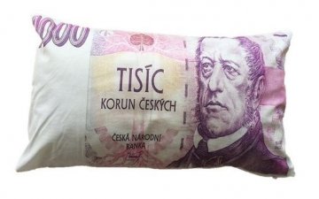 Dekorační polštář bankovka - 1000 Kč Dekorační polštář bankovka - 1000 Kč