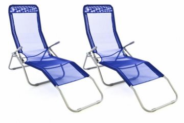 Zahradní sada 2 ks houpacích lehátek - 160 cm, modrá Zahradní sada 2 ks houpacích lehátek - 160 cm, modrá