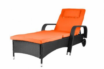 Luxusní zahradní lehátko - oranžové Luxusní zahradní lehátko - oranžové