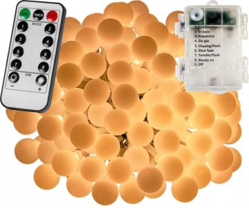 Párty LED osvětlení 10 m - teple bílá 100 diod - BATERIE Párty LED osvětlení 10 m - teple bílá 100 diod - BATERIE