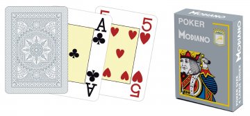 Modiano 4 rohy 100% plastové karty - šedé Modiano 4 rohy 100% plastové karty - šedé