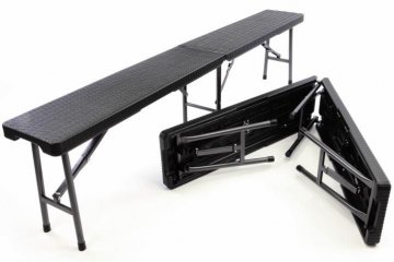 Zahradní sada 2 ks lavic - černý ratanový design 180x25 cm Zahradní sada 2 ks lavic - černý ratanový design 180x25 cm