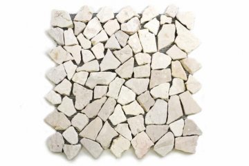 Mramorová mozaika Garth 1 m2 - krémová bílá…