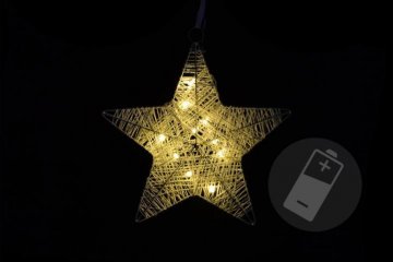 Vánoční dekorace - hvězda, 25 cm, 10 LED diod Vánoční dekorace - hvězda, 25 cm, 10 LED diod