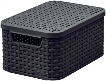 Košík box s víkem - S - tm.hnědý CURVER Košík box s víkem - S - tm.hnědý CURVER