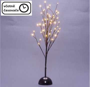Dekorativní LED světelný strom s 48 LED, 60 cm - černý Dekorativní LED světelný strom s 48 LED, 60 cm - černý
