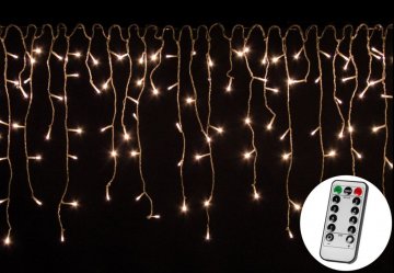 Vánoční světelný déšť 200 LED teple bílá - 5 m + ovladač Vánoční světelný déšť 200 LED teple bílá - 5 m + ovladač