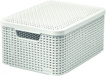 Košík box s víkem - M - krémový CURVER Košík box s víkem - M - krémový CURVER