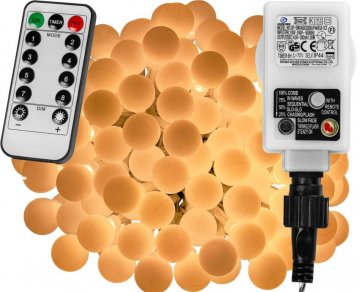 Párty LED osvětlení 10 m - teple bílá 100 diod + ovladač Párty LED osvětlení 10 m - teple bílá 100 diod + ovladač