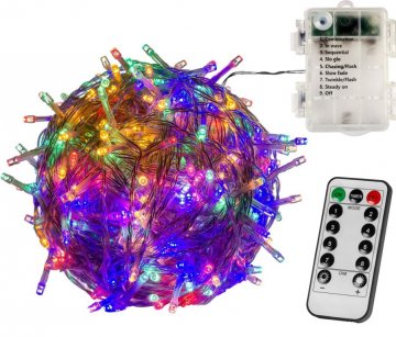 Vánoční osvětlení 20 m - barevné 200 LED na BATERIE Vánoční osvětlení 20 m - barevné 200 LED na BATERIE