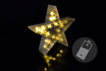 Vánoční hvězda s 3D efektem - 35 cm, 20 LED, teple bílá Vánoční hvězda s 3D efektem - 35 cm, 20 LED, teple bílá