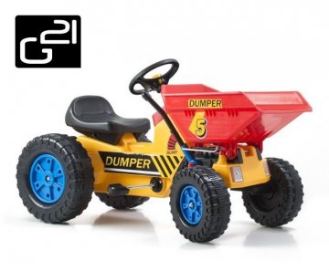 Šlapací traktor G21 Classic s čelním nosičem žluto/modrý Šlapací traktor G21 Classic s čelním nosičem žluto/modrý
