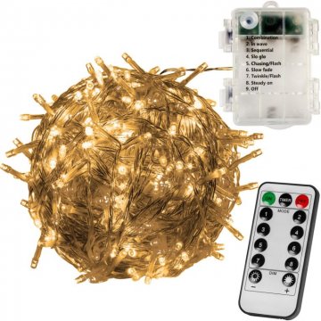Sada 2 ks osvětlení 10 m - teplá bílá 100 LED BATERIE Sada 2 ks osvětlení 10 m - teplá bílá 100 LED BATERIE