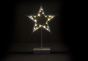 Vánoční dekorace - hvězda na stojánku, 38 cm, 20 LED Vánoční dekorace - hvězda na stojánku, 38 cm, 20 LED