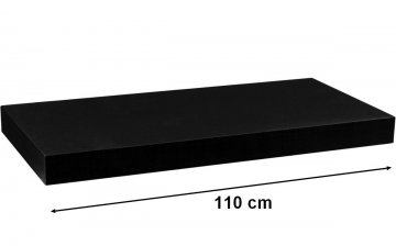 STILISTA Nástěnná police VOLATO, matná černá, 110 cm