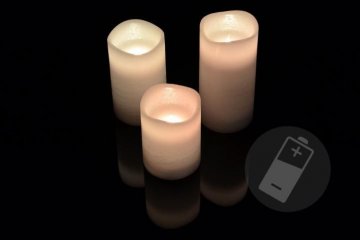 Dekorativní LED sada - 3 voskové svíčky - bílá Dekorativní LED sada - 3 voskové svíčky - bílá