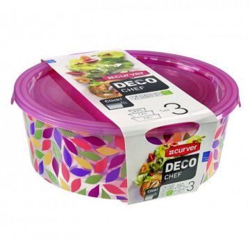 Sada 3 potravinových krabiček DECO CHEF - květy CURVER Sada 3 potravinových krabiček DECO CHEF - květy CURVER