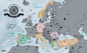 Stírací mapa Evropy Stírací mapa Evropy
