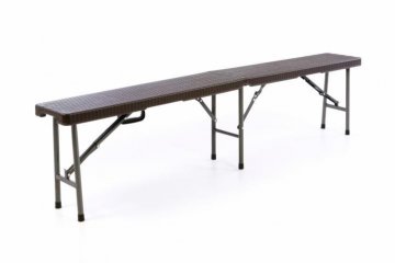Skládací zahradní lavice - hnědý ratanový design 180x25 cm Skládací zahradní lavice - hnědý ratanový design 180x25 cm