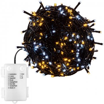 Vánoční osvětlení 20m - teple/studeně bílá 200LED na BATERIE Vánoční osvětlení 20m - teple/studeně bílá 200LED na BATERIE