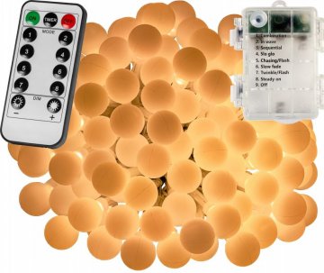 Párty LED osvětlení 5 m - teplá bílá 50 diod - BATERIE Párty LED osvětlení 5 m - teplá bílá 50 diod - BATERIE