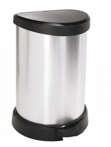 Odpadkový koš pedálový DECOBIN 20l stříbrná CURVER Odpadkový koš pedálový DECOBIN 20l stříbrná CURVER