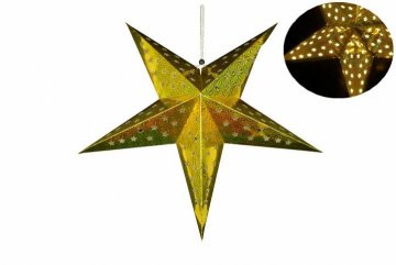 Vánoční hvězda s časovačem 60 cm, 10 LED, zlatá Vánoční hvězda s časovačem 60 cm, 10 LED, zlatá
