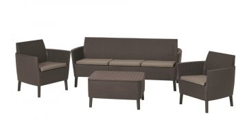 Zahradní polyratanový set SALEMO 3 seater - hnědá Zahradní polyratanový set SALEMO 3 seater - hnědá
