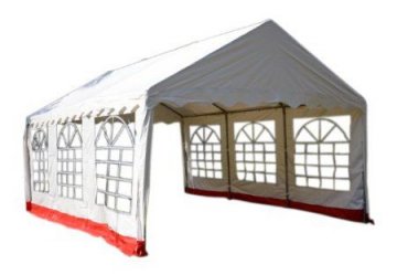 Zahradní stan - bílá / červená, 4 x 6 m Zahradní stan - bílá / červená, 4 x 6 m