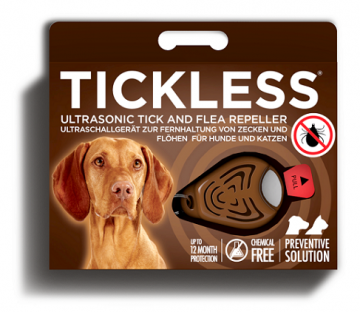Ultrazvukový repelent TickLess Pet proti klíšťatům, hnědý Ultrazvukový repelent TickLess Pet proti klíšťatům, hnědý