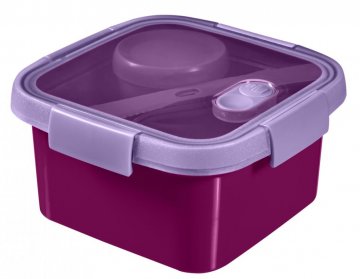 Cestovní dóza s příborem SMART TO GO 1,1L - fialová Cestovní dóza s příborem SMART TO GO 1,1L - fialová