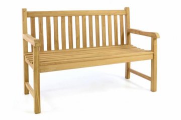 Zahradní lavice DIVERO - ošetřené týkové dřevo - 130 cm Zahradní lavice DIVERO - ošetřené týkové dřevo - 130 cm