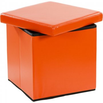 Taburet s úložným prostorem, oranžová Taburet s úložným prostorem, oranžová