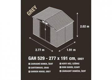 Zahradní domek G21 GAH 529 - 277 x 191 cm, šedý Zahradní domek G21 GAH 529 - 277 x 191 cm, šedý